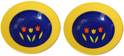 

Caffeine Blue Tulip Garden Plate(Pack of 2)
