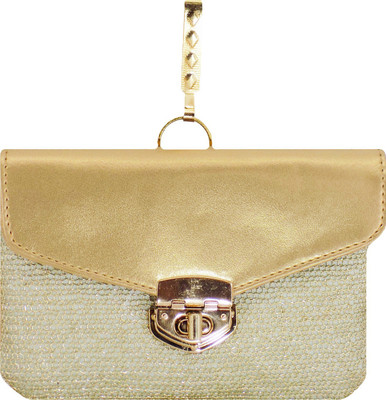 

Bagaholics Ethnic Saree Clutch Mobile Pouch Waist Clip Ladies Purse Gift For Women Mobile Pouch(Gold)