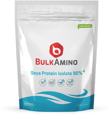 

Advance Nutratech Bulkamino Soya Protein Isolate 90% Powder 500G (1.1Lbs) Unflavoured Protein Blends(500 g, Unflavored)