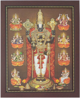 

R S Exports Lord Balaji and Ashta Lakshmi Photo Frame ( 32.5 cm x 26.5 cm x 1.5 cm ) / asta ashta lakshmi laxmi venkateswara perumal kuber kubera / God Gods and Goddess Religious Frame