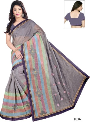 Stylish Sarees Self Design, Embroidered Bollywood Jacquard, Art Silk Saree(Multicolor)