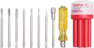 

FREEMANS Screw Driver Kit 8pcs - Magnetised - Neon Bulb Standard Screwdriver Set(Pack of 1), White & yellow