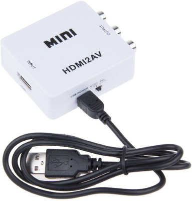 

FOX MICRO Mini HDMI to AV Adapter 1080P HD Video Converter HDMI to AV 3RCA CVBS Composite Video Audio Converter Supporting PAL NTSC for PC Laptop Xbox PS4 PS3 TV STB VCR Camera DVD-(COLOR MAY VERY ) Media Streaming Device(White)
