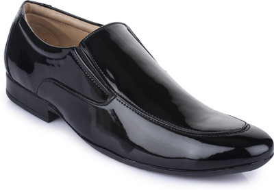 

Vilax Vilax Mens Party Wear Shinning Glossy Patent Shoes Slip On For Men(Black