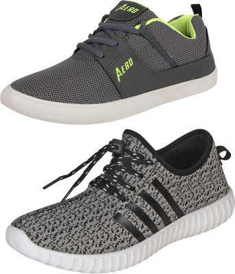 

Aero 02 Pair Combo Canvas Sneakers For Men(Grey, Grey, Green, Dgrey::dgrey::pgreen