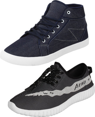 

Aero 02 Pair Combo Canvas Sneakers For Men(Blue, Grey
