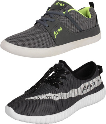 

Aero 02 Pair Combo Canvas Sneakers For Men(Grey, Grey, Green, Grey::dgrey::pgreen