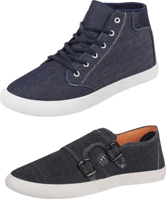 

Aero 02 Pair Combo Canvas Loafers For Men(Blue