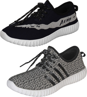 

Aero 02 Pair Combo Canvas Sneakers For Men(Grey, Black, Dgrey::blue