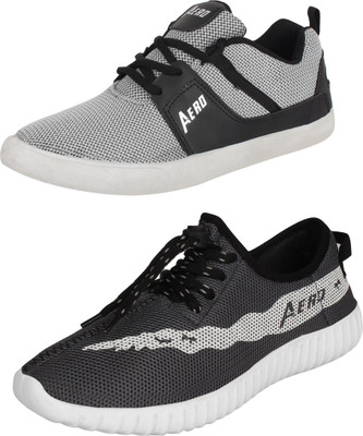 

Aero 02 Pair Combo Canvas Sneakers For Men(Grey, Grey, Black, Grey::lgrey::black