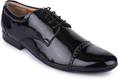 

Vilax Vilax Mens Party Wear Shinning Glossy Patent Shoes Lace Up For Men(Black
