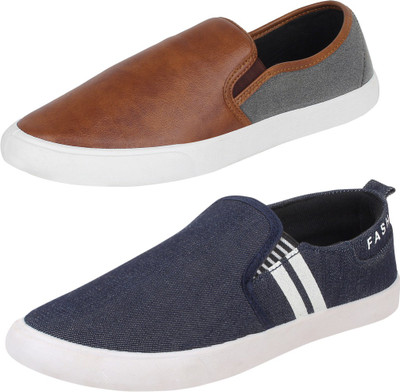 

Aero 02 Pair Combo Canvas Casuals For Men(Blue, Brown, Grey