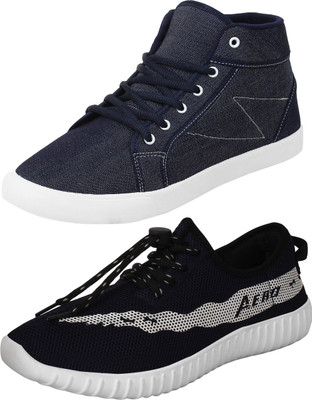 

Aero 02 Pair Combo Canvas Sneakers For Men(Blue
