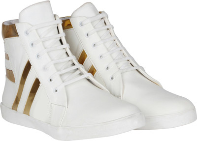 

Bachini Desi Swag White Golden Funky Sneakers (White, Gold) Sneakers For Men(White, Gold