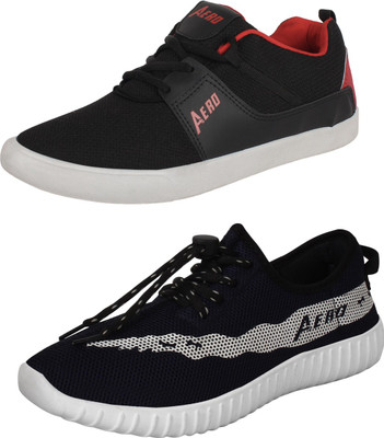 

Aero 02 Pair Combo Canvas Sneakers For Men(Blue, Black, Red