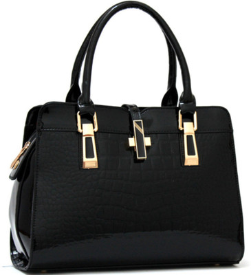 Urbantra Women Casual Black Leatherette Hand-held Bag