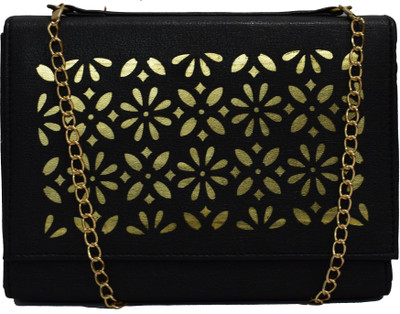 

BacBag Women Evening/Party Black PU Sling Bag