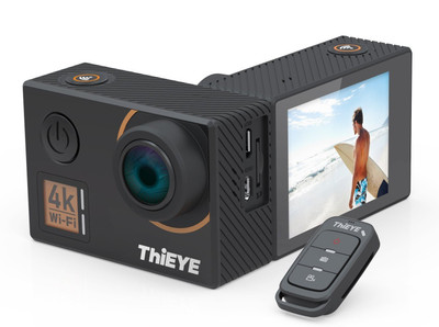 OVIO Sports Action Camera ThiEYE T5 Edge 4K Action Camera Wifi Waterproof Sport Video Camera 14MP Ultra-HD 2 IPS Screen with EIS, APP & Voice Control with Remote Control, 170 Wide Angle, Battery and Full Accessorie Sports and Action Camera(Black, 14 MP) OVIO Sports Action Camera ThiEYE T5 Edge 4K Action Camera Wifi Waterproof Sport Video Camera 14MP Ultra-HD 2 IPS Screen with EIS, APP & Voice Control with Remote Control, 170 Wide Angle, Battery and Full Accessorie Sports and Action Camera(Black, 14 MP)