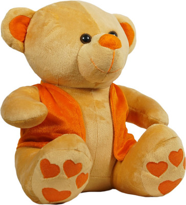 

Ultra Brown Teddy Bear with Orange Jacket - 12 inch(Brown)