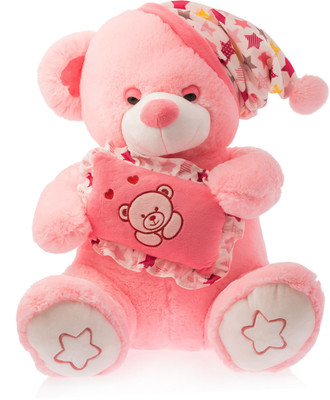 

Dimpy Stuff Dimpy Bear W/Cap & Cushion Pink - 40 cm(Red)