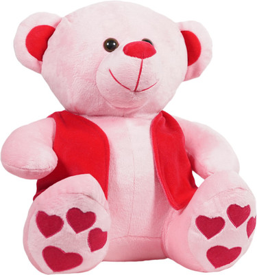 

Ultra Pink Teddy Bear with Red Jacket - 12 inch(Pink)