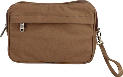 

Zobello Cosmetic Pouch(Brown), Chocolate brown canvas