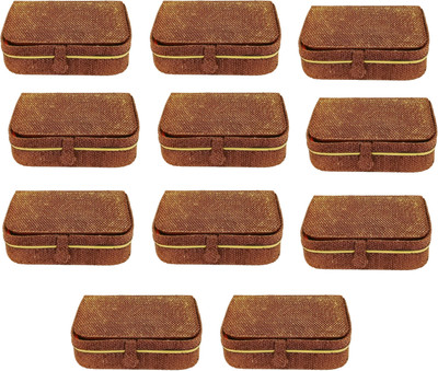 

Addyz Pack of 11 Pieces women men ring box Travel Storage case Jewellery Vanity Box(Copper Brown)