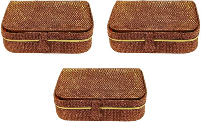 

Addyz Pack of 3 Pieces women men ring box Travel Storage case Jewellery Vanity Box(Copper Brown)