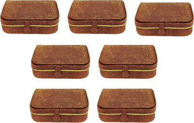 

Addyz Pack of 7 Pieces women men ring box Travel Storage case Jewellery Vanity Box(Copper Brown)