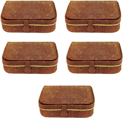 

Addyz Pack of 5 Pieces women men ring box Travel Storage case Jewellery Vanity Box(Copper Brown)