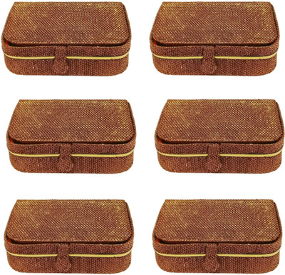 

Addyz Pack of 6 Pieces women men ring box Travel Storage case Jewellery Vanity Box(Copper Brown)