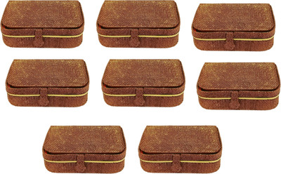 

Addyz Pack of 8 Pieces women men ring box Travel Storage case Jewellery Vanity Box(Copper Brown)