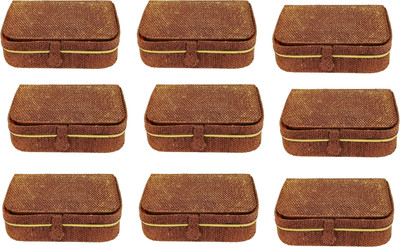 

Addyz Pack of 9 Pieces women men ring box Travel Storage case Jewellery Vanity Box(Copper Brown)