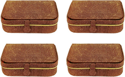

Addyz Pack of 4 Pieces women men ring box Travel Storage case Jewellery Vanity Box(Copper Brown)