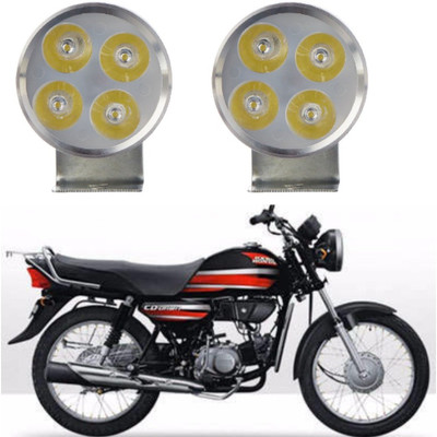 AUTOGARH ROUND 4 LED BULB FOG HEADLIGHT FOR CD Dawn Parking Light Motorbike LED for Hero (12 V, 55 W)(CD Dawn, Pack of 2)