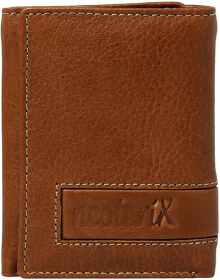 Neoterix Men Tan Genuine Leather Wallet(6 Card Slots)
