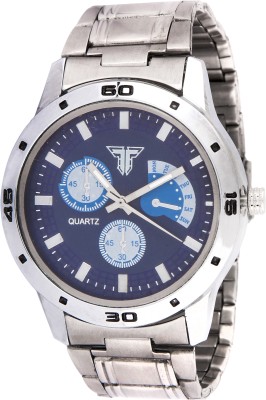 Traktime Neo Analogue Chronograph Blue & Black Dial & Stainless Steel Silver Strap Watch  - For Women   Watches  (Traktime)