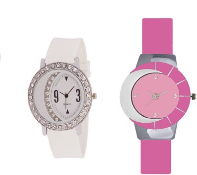 INDIUM PS0450PS NEW WHITE WITH AROUND DIAMOND WITH PINK GLORY WATCH LATEST Watch  - For Girls   Watches  (INDIUM)