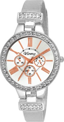 VIOMY LC3011 Designer+Elegant look watch dummy chornography with full studded bezel and chain for Girl's & Women Watch  - For Girls   Watches  (VIOMY)