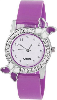 View INDIUM NEW PURPLE PS0479PS diamond studded attractive butterfly stylish PURPLE QUEEN Watch  - For Girls Wrist Watches Price Online(INDIUM)