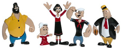 NJ Croce Popeye Retro Bendable Figures Family Pack(Multicolor)