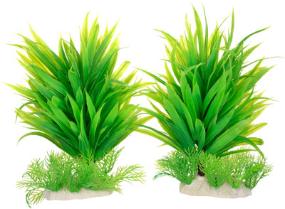 

Liger India Aquarium/ Fish Tank Decorative Artificial Plant, Pack of 2 Laterite Planted Substrate(Green)