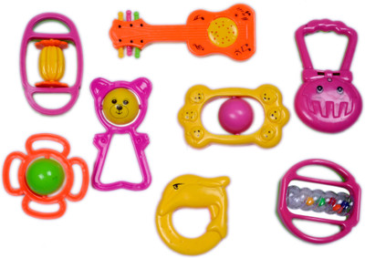

VIVAAN Infants Rattle Jhunjhuna New Born Toys Set Of 8 Pc. Rattle Rattle (Multicolor)
