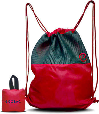 

ECOSAC "Draw String Bag " 5 L Backpack(Red, Grey)
