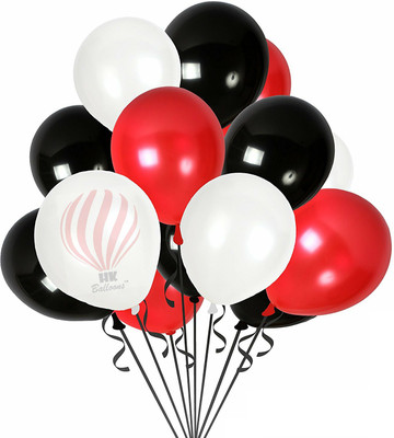

PartyballoonsHK Solid 100pcs White Assorted Red, White & Black | Top Quality Thick Party Decorations For Birthdays Anniversaries Weddings Balloon(Red, Black, White, Pack of 1)