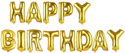 

Party Anthem Solid Gold "HAPPY BIRTHDAY" Letters Foil Balloons-12 Inches Balloon(Gold, Pack of 1)