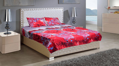 

Astra 250 TC Polycotton Double 3D Printed Bedsheet(Pack of 1, Red)
