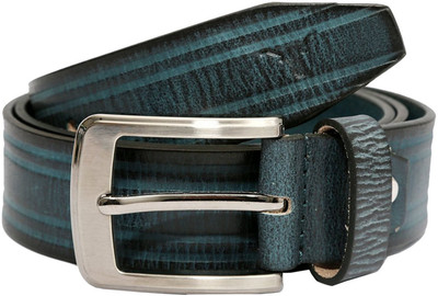 

Hidekraft Men Black Genuine Leather Belt, Blue