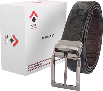 

alfami Men Formal, Casual, Party Black, Brown Texas Leatherite Reversible Belt