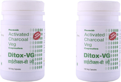 

Ditox Capsule Veg Activated Charcoal Capsules – 200 mg per Capsule - Used for Treats Acne, Prevents Skin Infection, Removes Dirt, Dust Particles, Restores Natural Oil Balance, Detoxifies Your Body and More (200 Capsules)(200 g)
